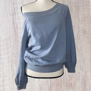 Off Shoulder Crew Neck Sweatshirt